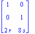 matrix([[1, 0], [0, 1], [2*r, 8*s]])