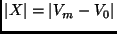 $\vert X\vert=\vert V_m-V_0\vert$